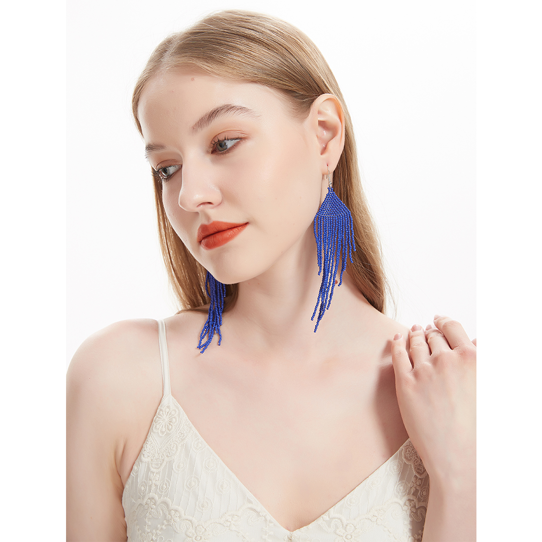 navy beaded earrings (7)