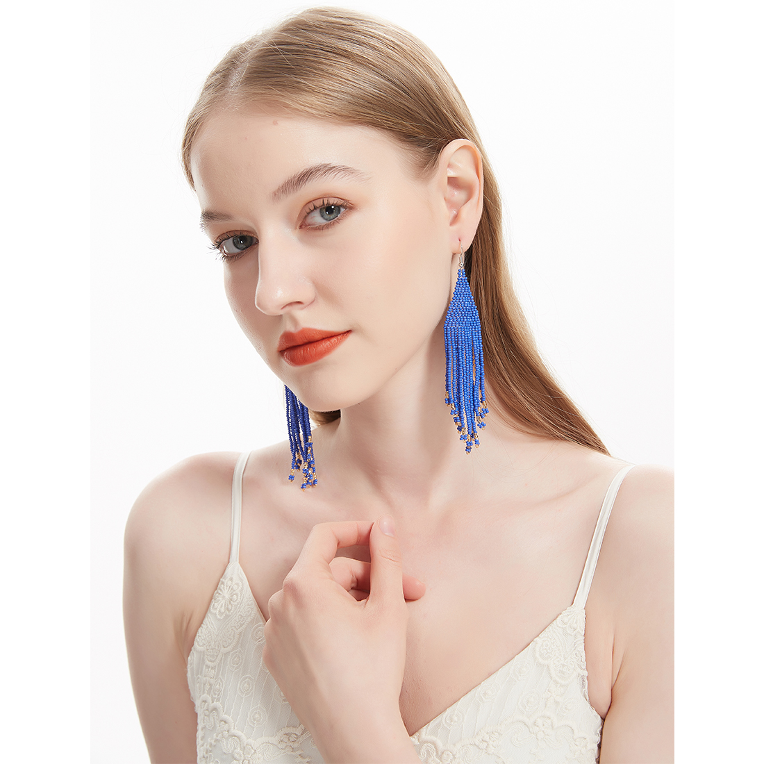 navy blue beaded earrings (3)